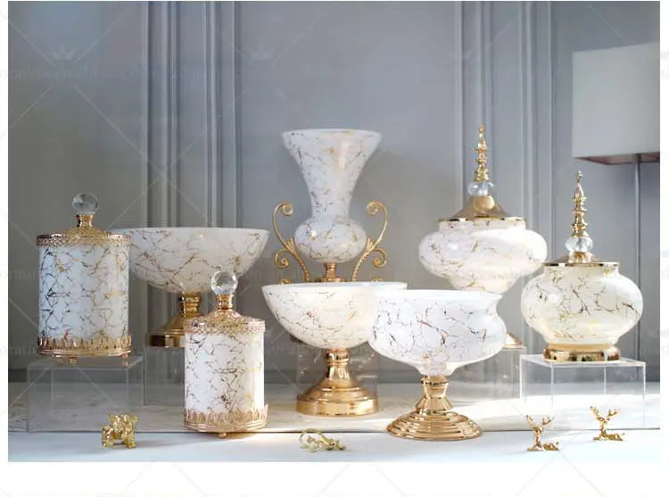 Light Luxury Phnom Penh Crystal Glass Candy Jars For Living Room Coffee