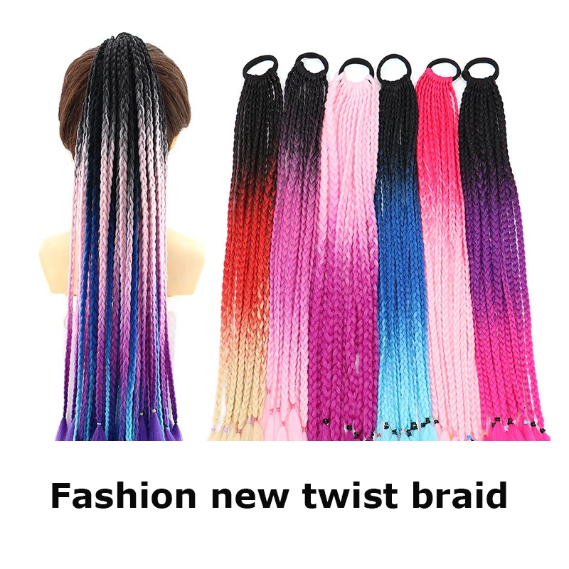 Набор из 12 шт. для взрослых, цвет, два цвета, смешанные косы, хвост, кольцо для волос, косички, грязный плетеный шнур