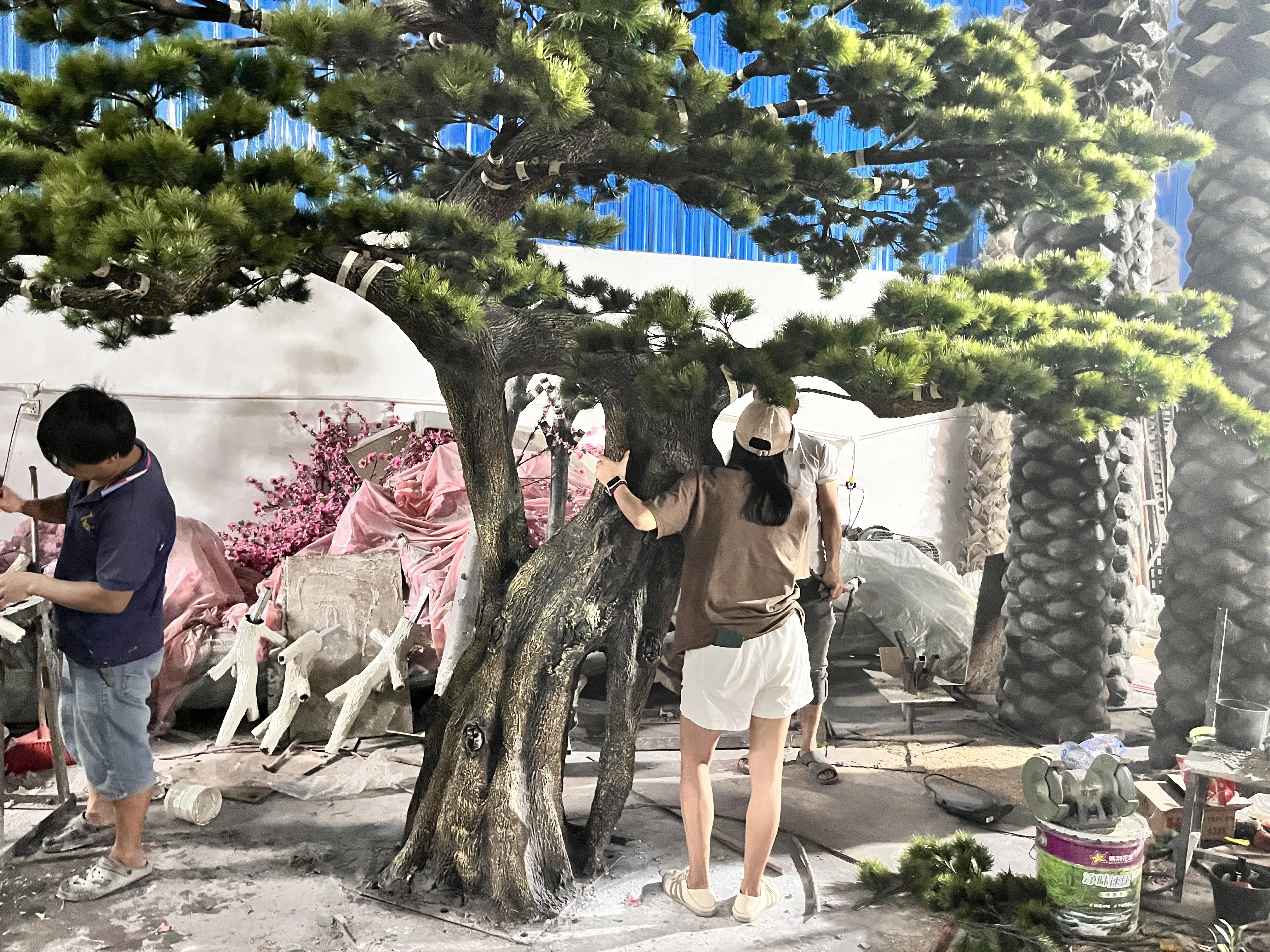 Artificial Pine Branches Large Potted Plant Customize Landscape Tree Artificial  Pine Bonsai Tree Pine Tree for Home Deco