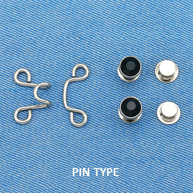 YN Make Tighter Button Adjuster for Pants Jeans Skirt Sleeves Jean Button Pins No Sewing Pants Clips Waist Buckle Set