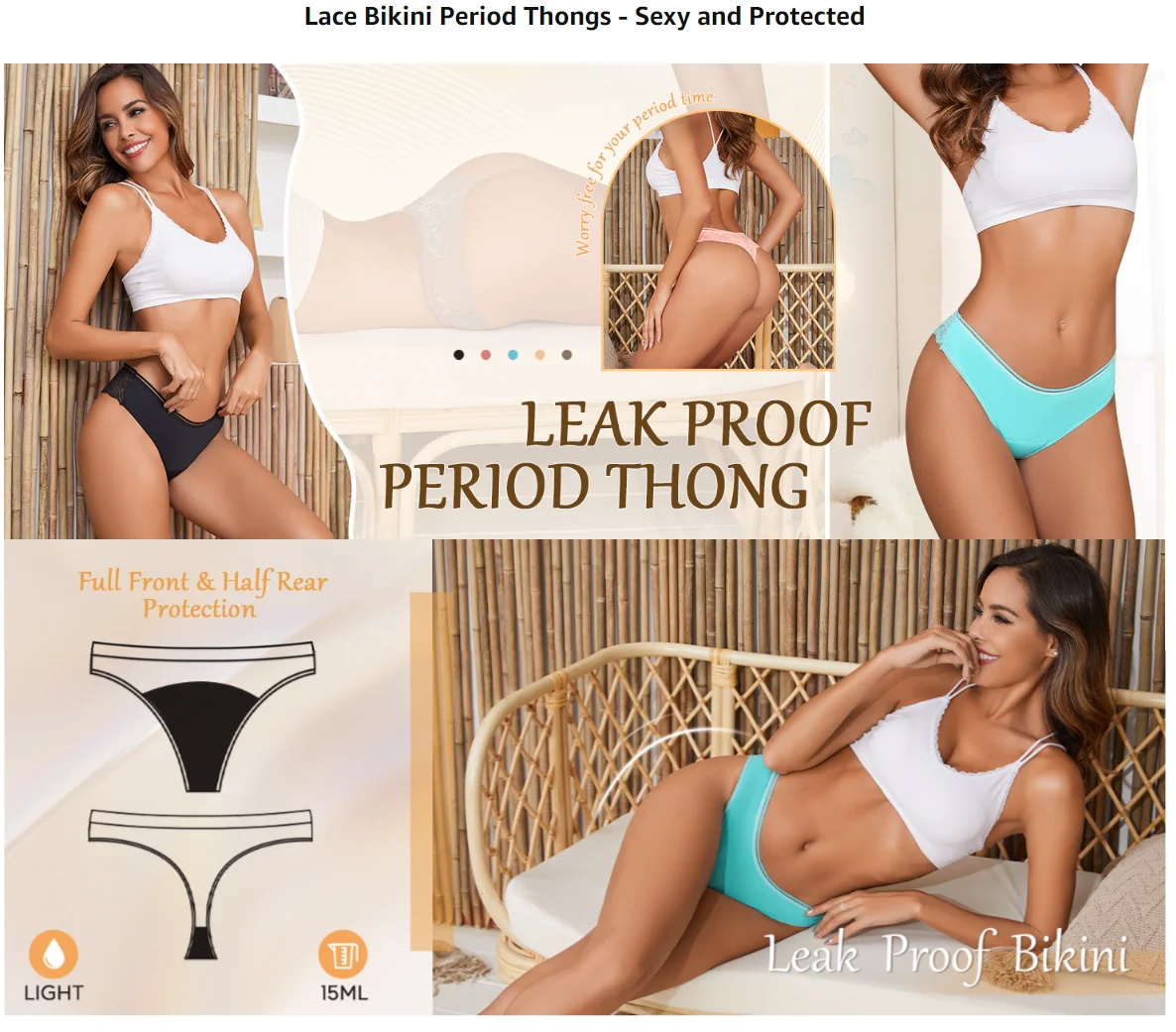 Lace thong colour options