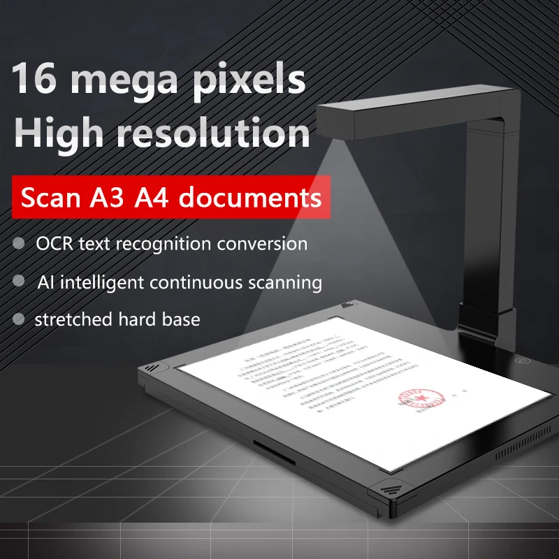 A3 16MP OCR PDF Automatic Book Scanner A4 Portable Document Camera Scanner