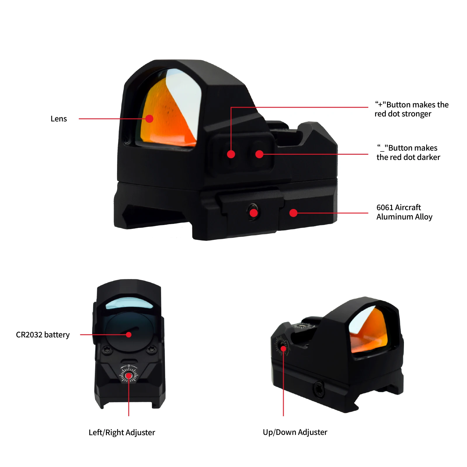 Odm High-quality New Red Dot Sight Reflex Sight Optical Mini Red Dot ...