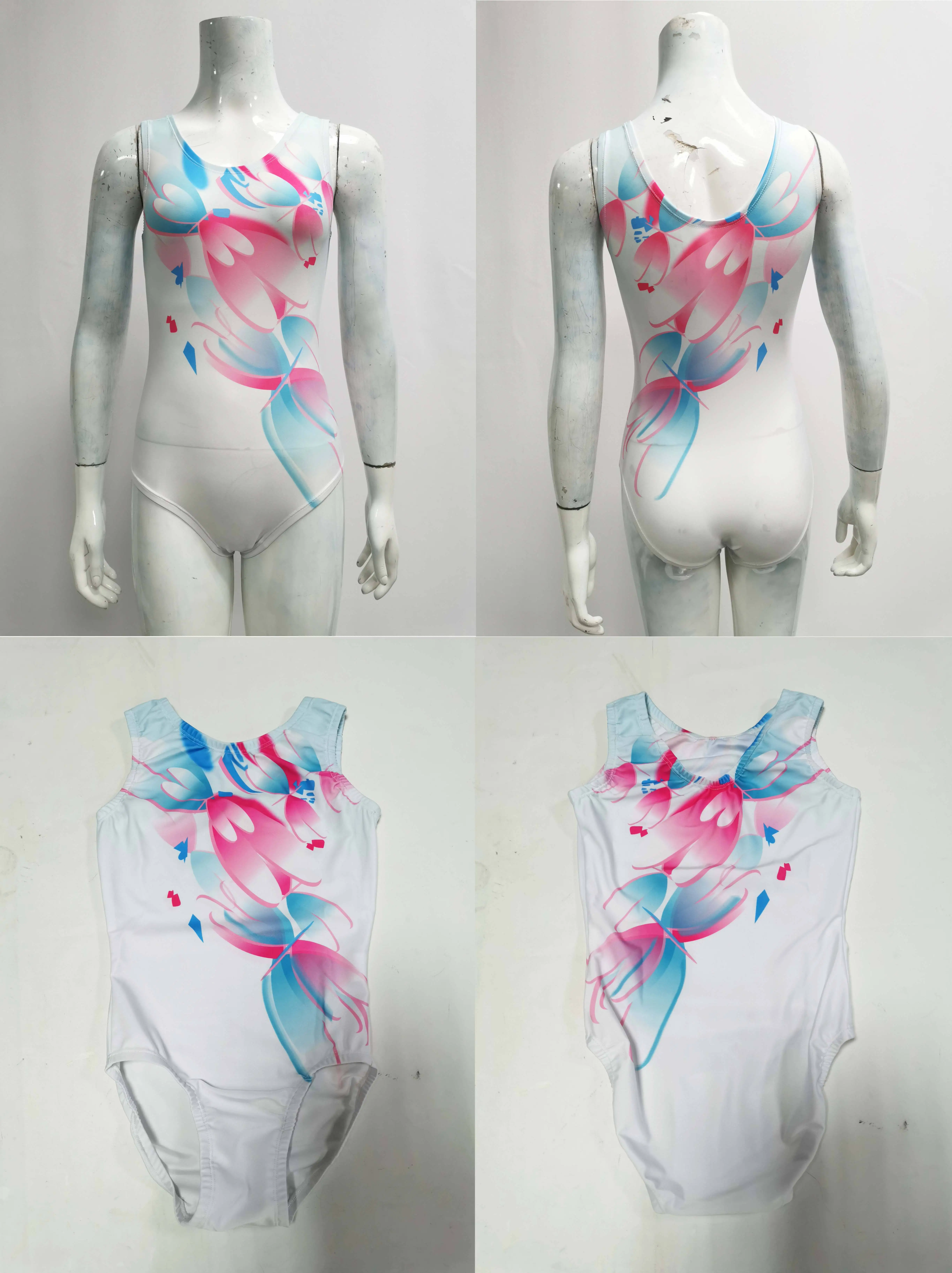 Wholesale Custom Gymnastics Girls Leotards Sublimation Print Kids Competition for Children Age Group