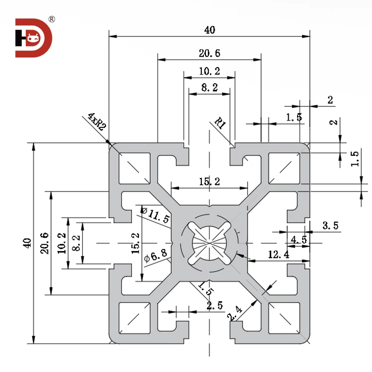 product 4040 industrial automation extrusion aluminum profile aob05 4040e production line conveyor aluminum profile-3