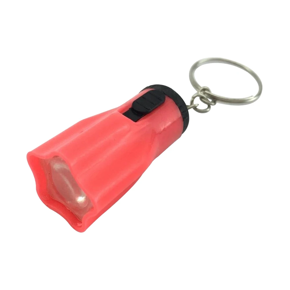 Детский пластиковый мини светодиодный фонарик брелок с кнопкой
