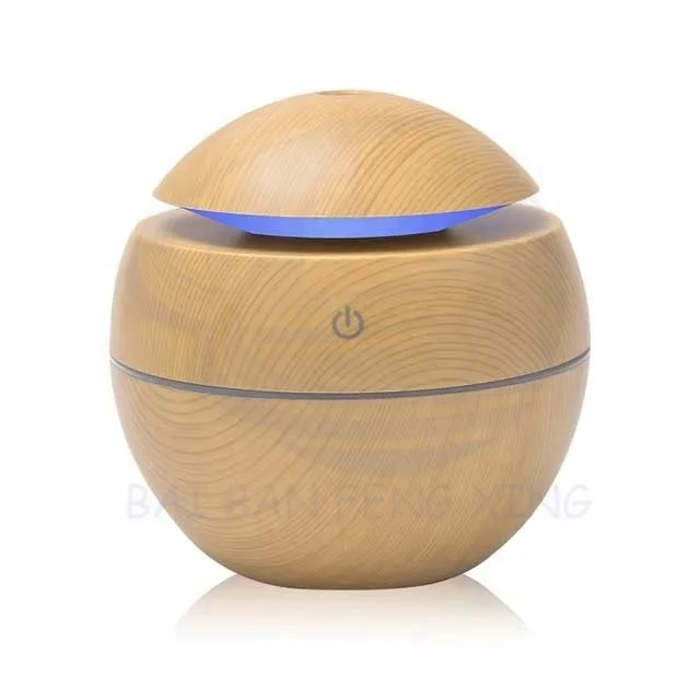 Creative Round Spray Mushroom Humidifier Mute Usb Air Humidifier Aromatherapy Ambient Light Wood Grain Humidifier 4