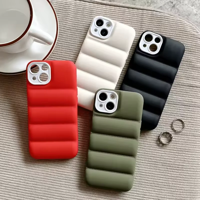 Wholesale Oem Luxury Down Jacket Tpu Cell Mobile Phone Case Cover For Iphone 15 14 13 12 11pro Max Plus