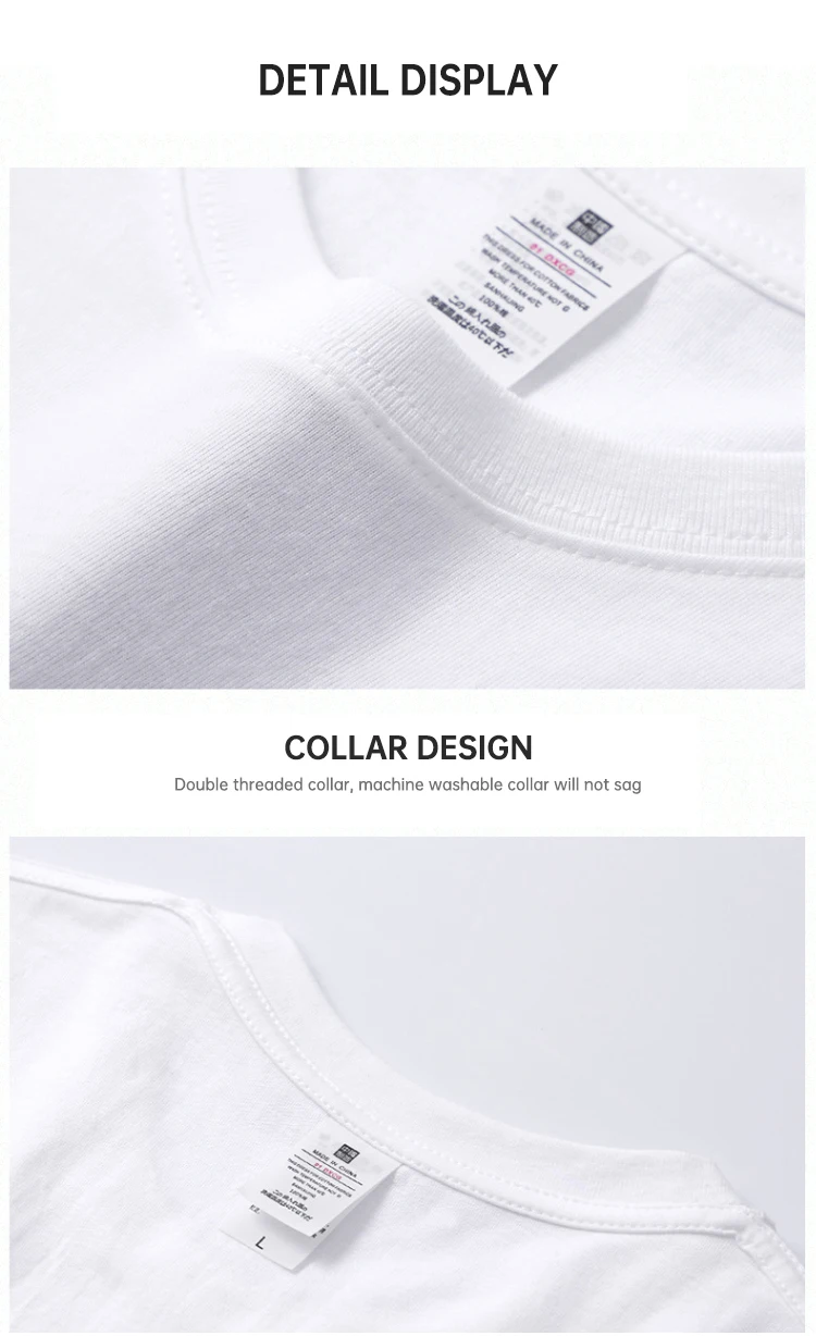 220g O-neck Heavy Cotton Short Sleeve T-shirt Men And Women Couples ...