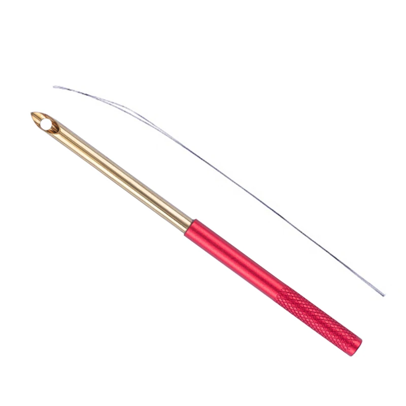 RTS Red Punch Needles With Threader Set Embroidery Tools Handle Punch Needle
