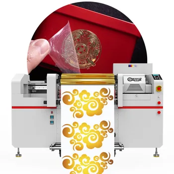 60CM Uv Dtf Film Gold Foil Digital Printing Plotter With Laminator For Bottle Roll Color Label Crystal Sticker Printer Machine