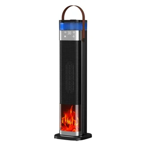 Cross-border Heater Voice Humidification Intelligent Vertical Simulation Flame Electric PTC Heater Featuring Adjustable