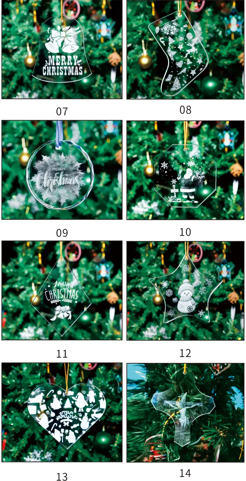 product hot sale crystal glass hanging ornaments christmas  tree decoration  gifts for girlfriend kids-34