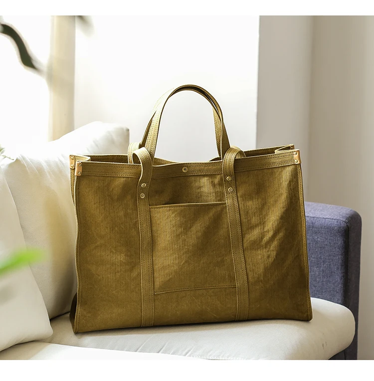 Simple casual canvas bag ladies niche design handbag shoulder bag large capacity tote bag