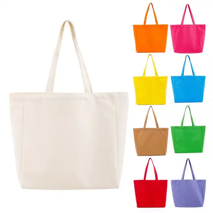 Factory Wholesale Plain Canvas Tote Bags Unisex Multicolor Black White