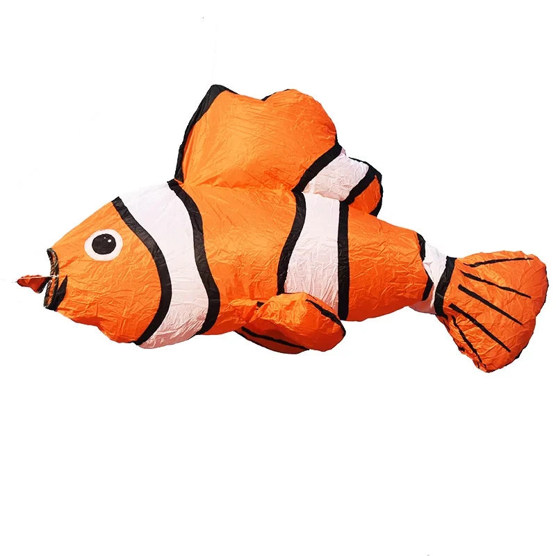 3D Colorful Clown Fish Nylon Kite Inflatable Soft Pendant Accessories for Outdoor Sports Toy Kite