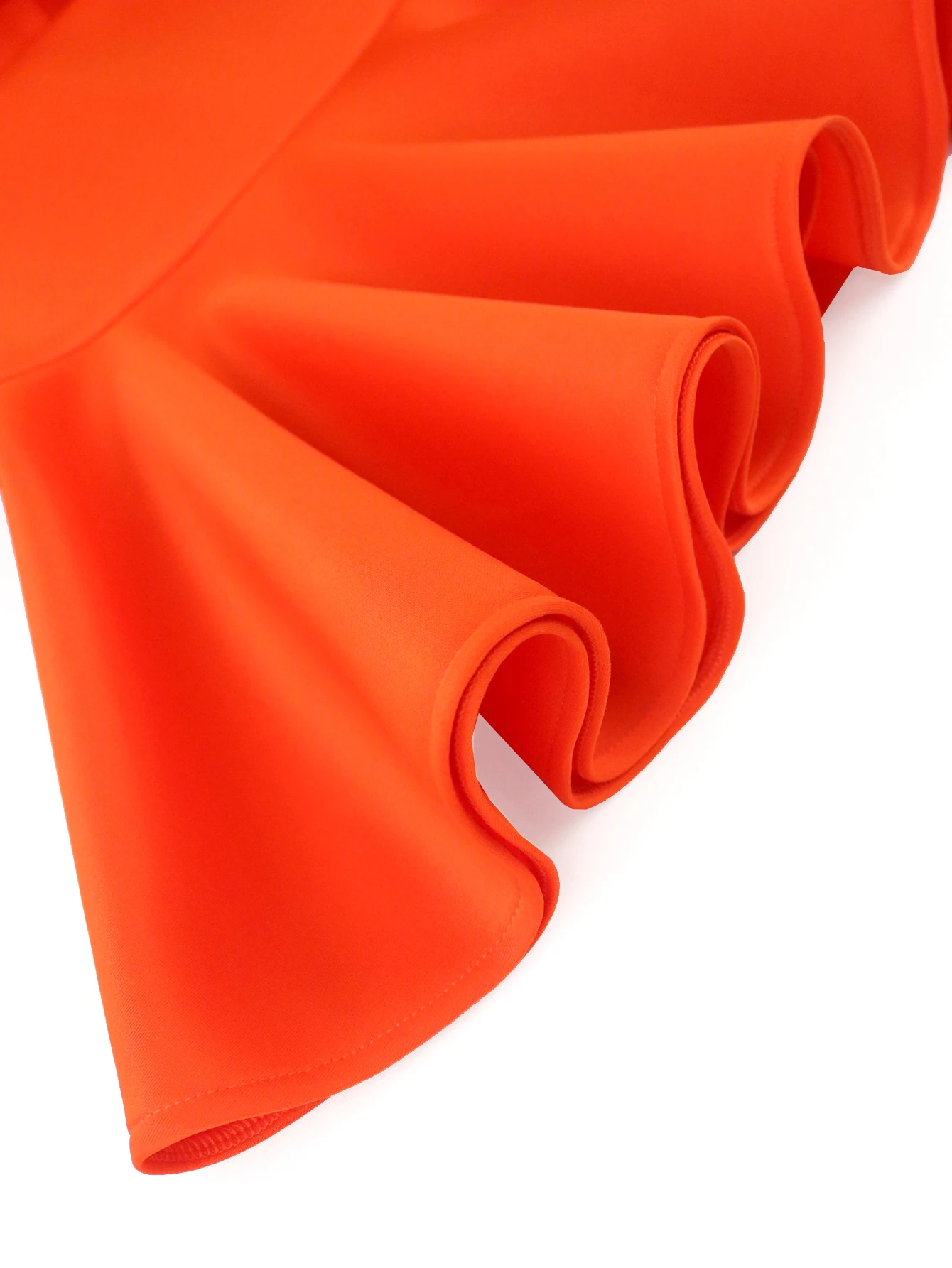 Orange Ruffles Sleeveless Mermaid Orange Ruffles Plus Size Women Office Career Dress ...