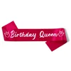 Rosy+white text-Birthday Queen