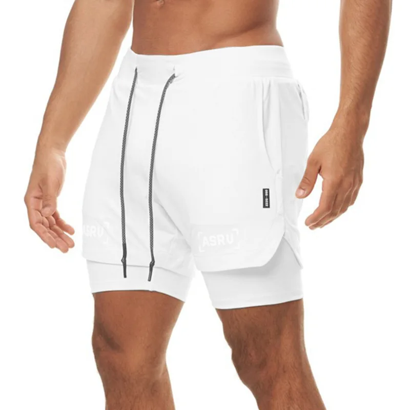 Мужская одежда, летние шорты Asrv, свободные и быстросохнущие двухслойные спортивные шорты для бега, баскетбола, фитнеса