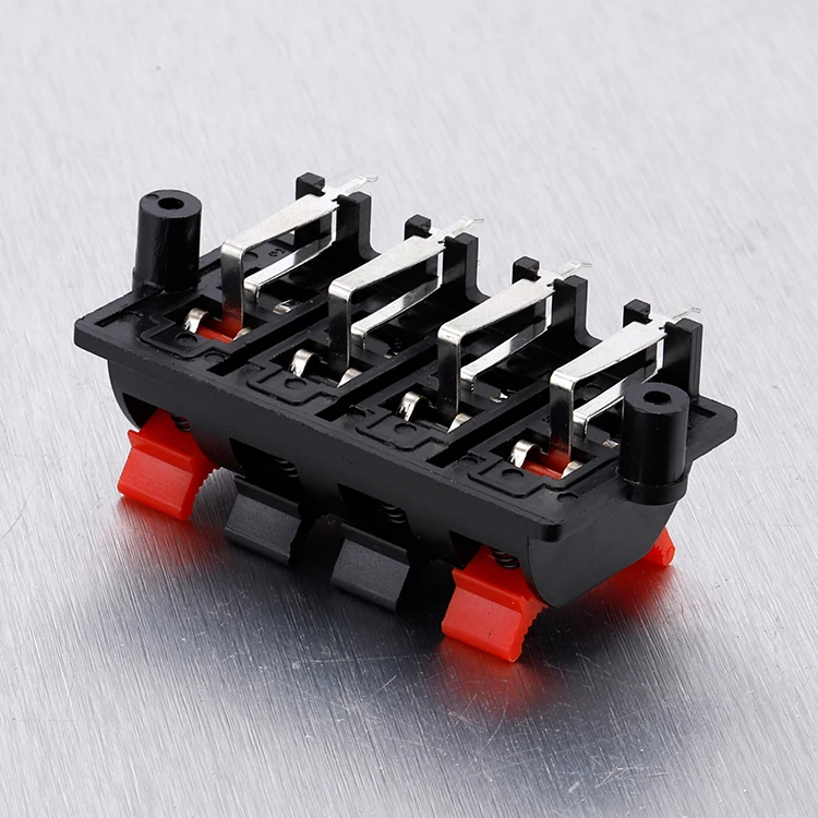 Pince audio pour bornier de haut-parleur 4 positions 2 rangées - Bricolage