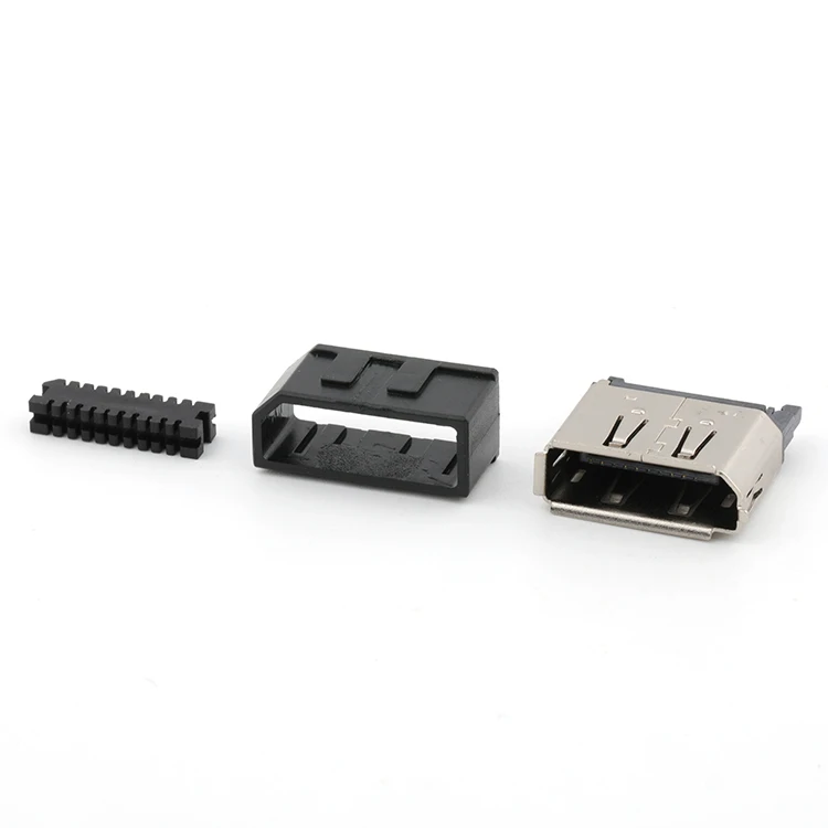 Display Port 20Pin Female Connector DP Female Connector with Cover for Wire Soldering