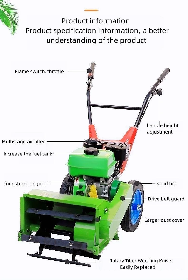 Highhorsepower Gasoline Rotary Tiller Orchard Small Weeder Self