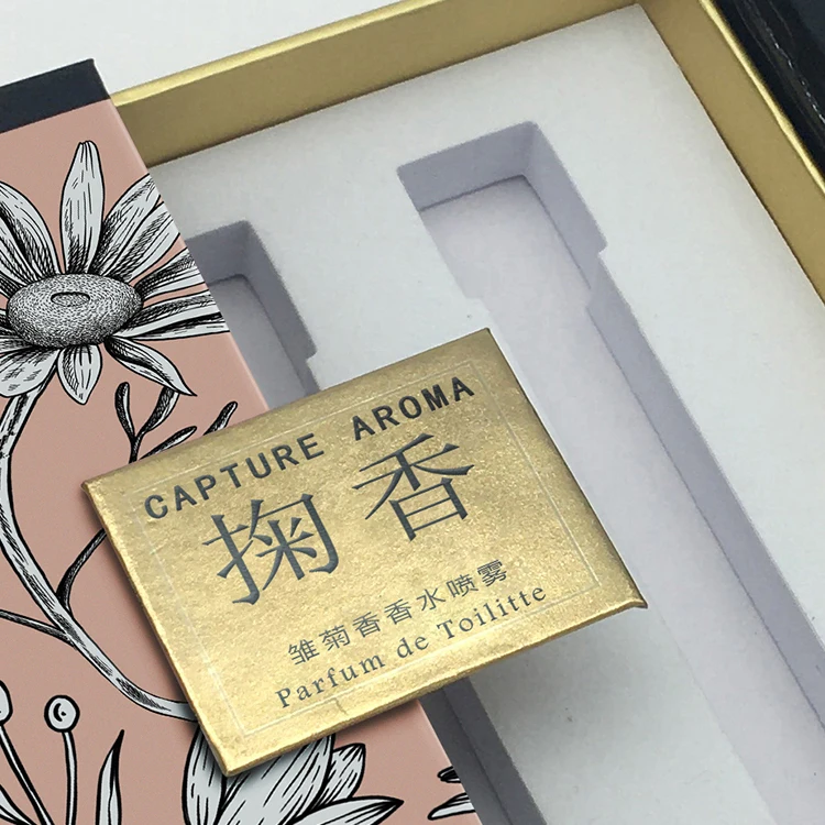 Custom Luxury Cosmetic Packaging Box with CMYK 4 Color Offset Printing and Recycled Materials for Perfume Bottle Box
