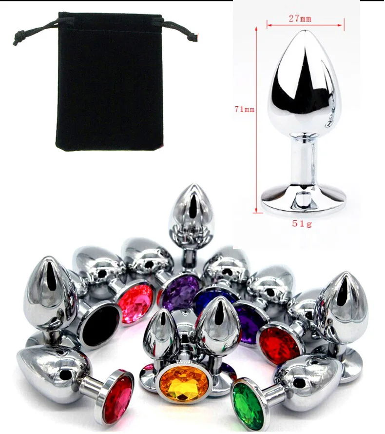 Multi-color Metal Butt Anal Plug Beginner Erotic Toys Smooth Insert Stopper Anus Stimulator Sex Toys Dildo Jewel Gift