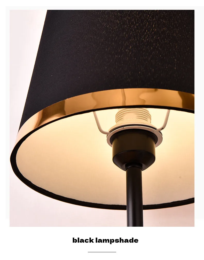 Hotel Luxury Modern Black Fabric Lamp Shade Desk Lamp Home Decorative