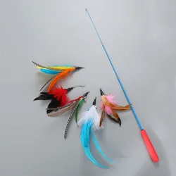 Выдвижной игрушечный тизер для кошек с 5 альтернативными кошачьими игрушками