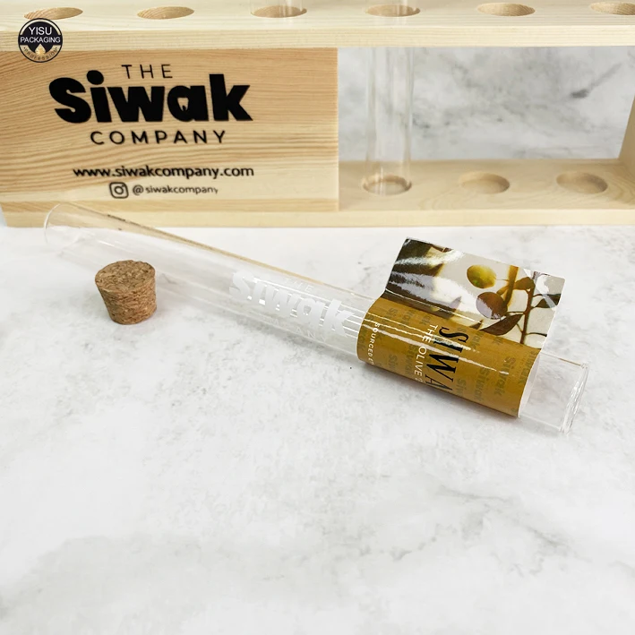 Siwak Sewak Miswak Stick Custom Packaging Glass Tube w Screw Cap or Cork
