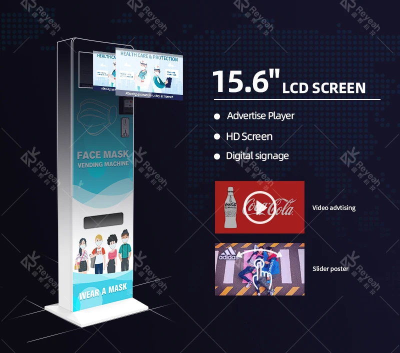 Coin Operated Automatic Face Mask Vending Machine for Sale Vending Dispenser With Credit Card Payment