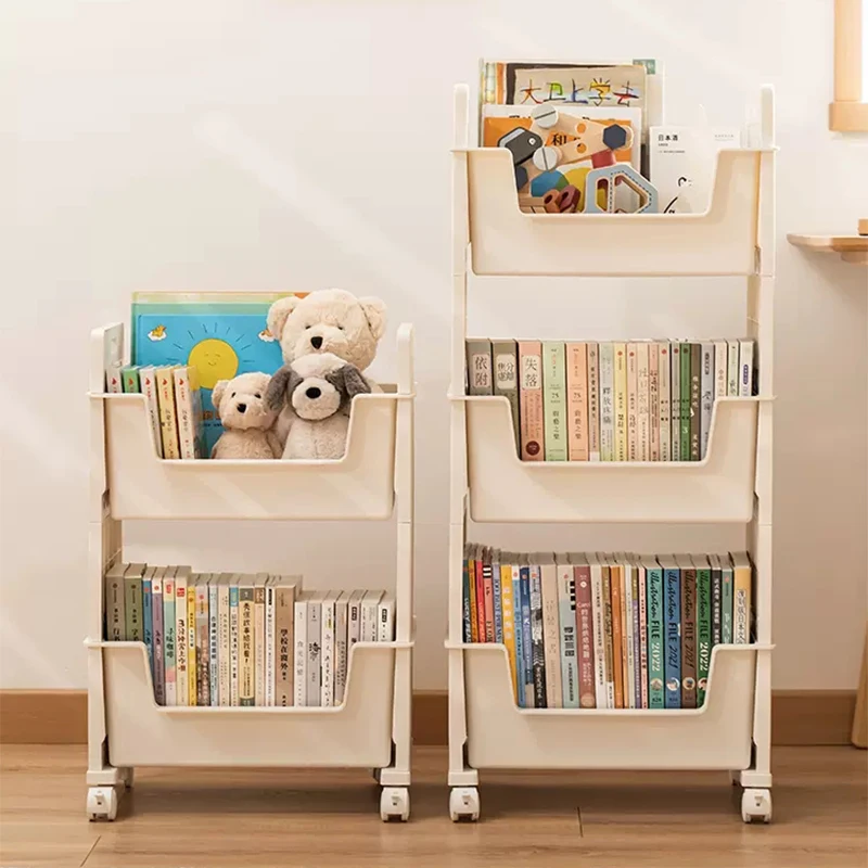 Movable Bookend Bookcase Three Layers Bookshelf Stationery Large Desk