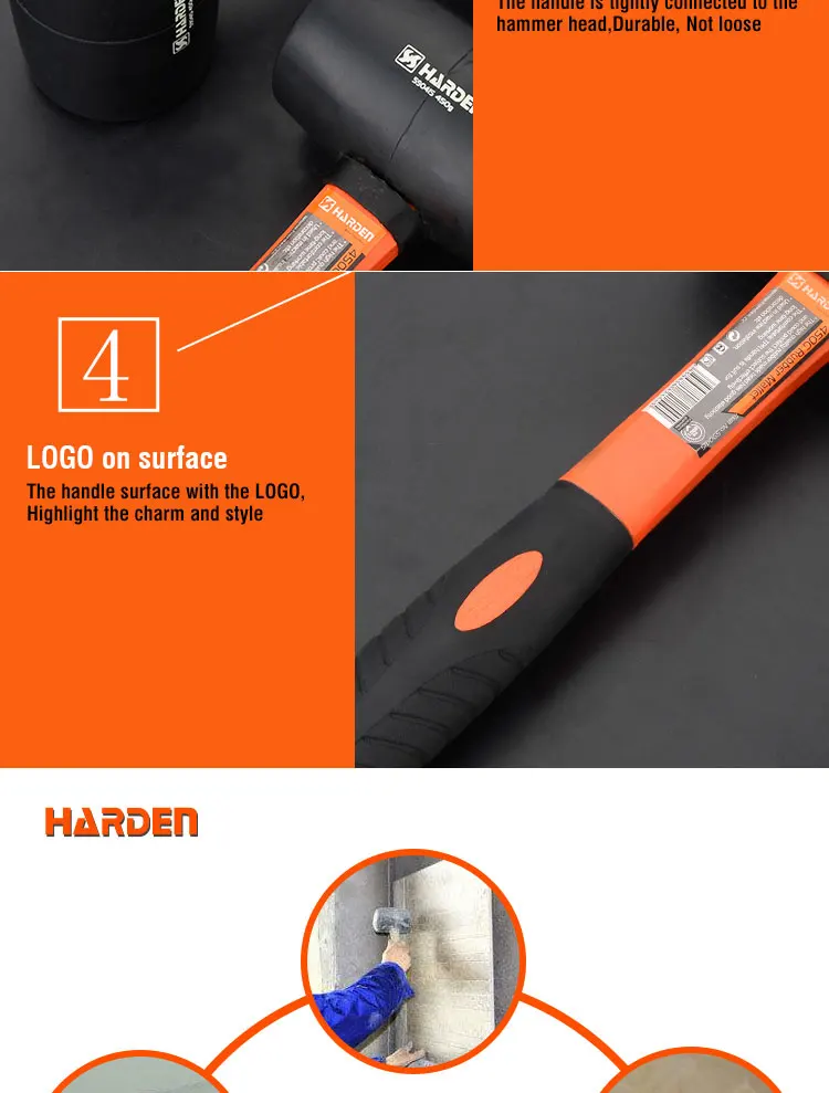 Professional Rubber Mallet with Firbregalss Handle