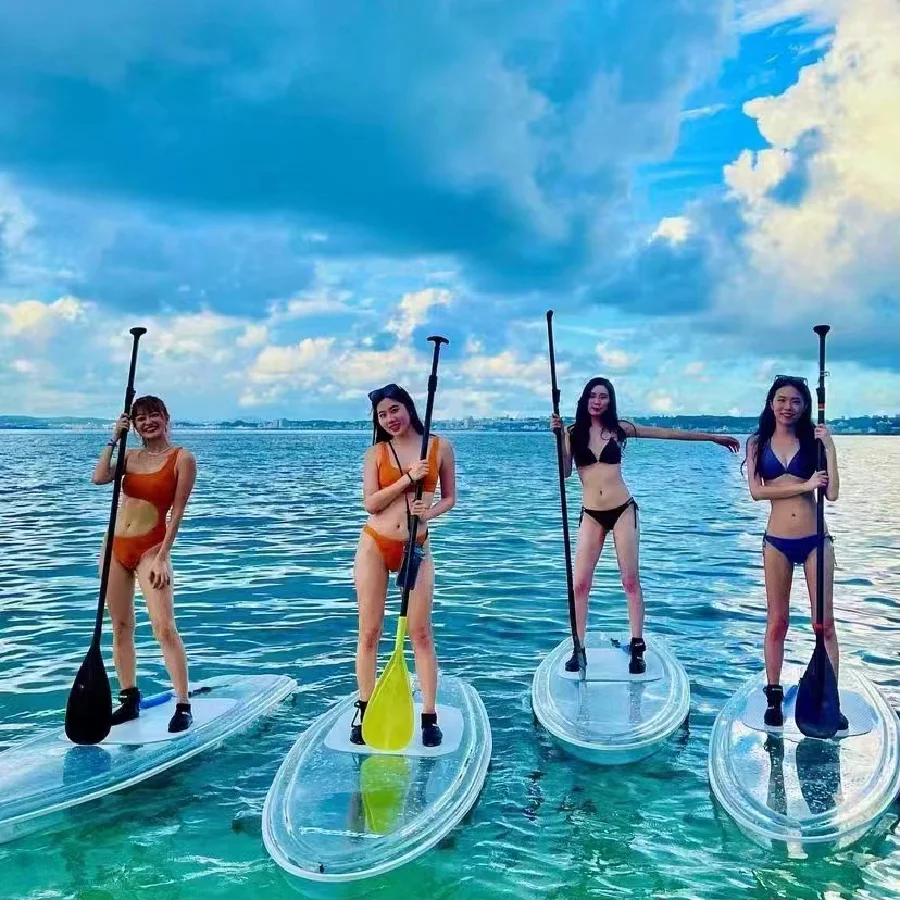 Lucidomes clear SUP Paddle Board Bottom Surfing Paddle PC Glass Bottom Crystal Transparent sup Board