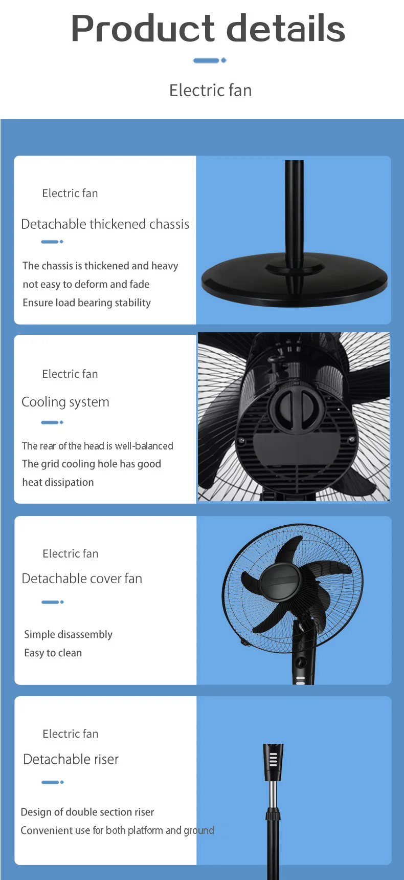Vertical Stand Cooling Fan, 16inch, 220, 40 - detail 20