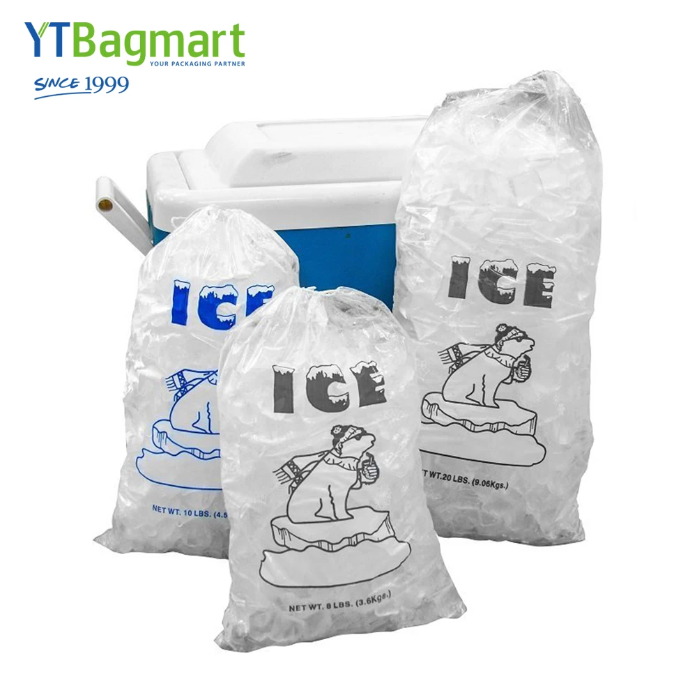 Ice Cooler Cube Plastic Bag Disposable Ldpe Plastic Wicket Ice Bag
