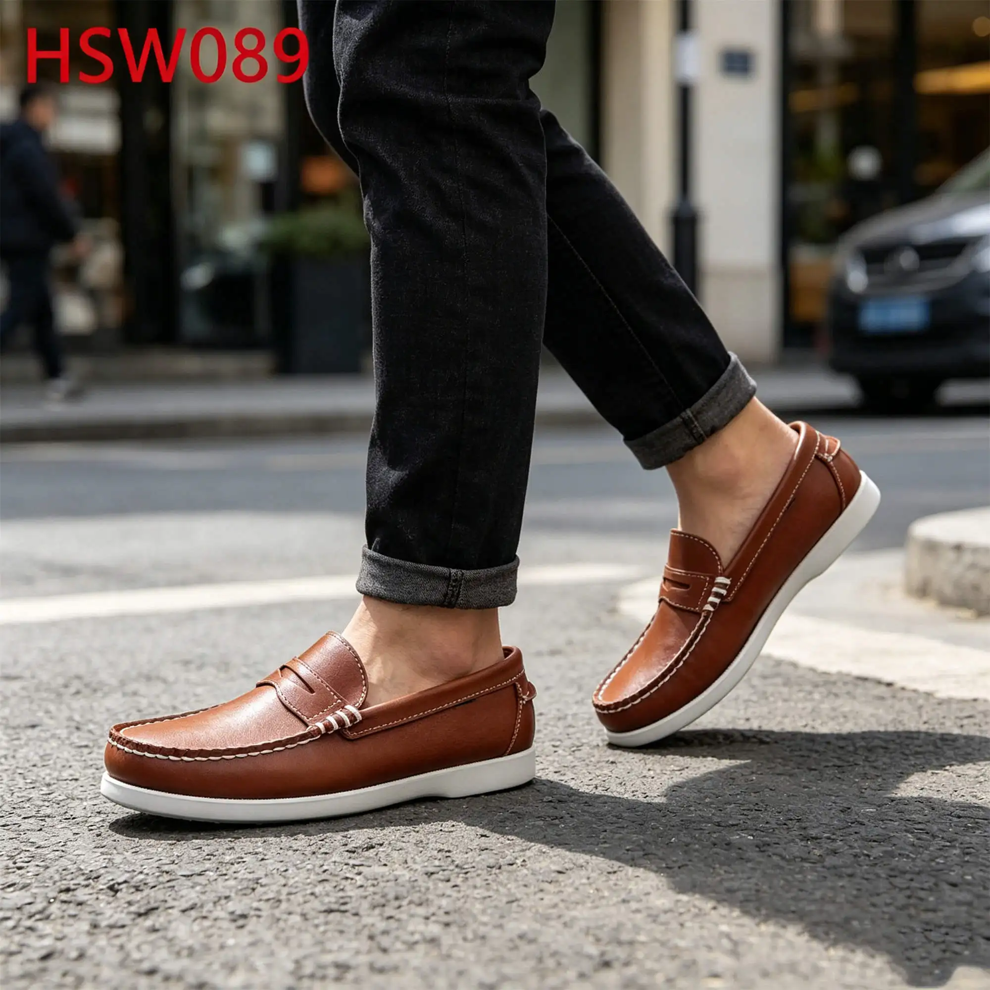 ZYF,Outdoor Leisure Mast Style Small Size Brown Boat Shoes Urban Wandering No Blisters Full Leather Fashion Loafer Shoes HSW089