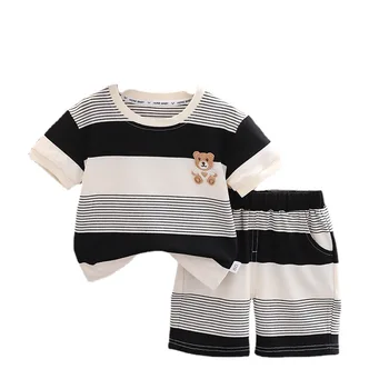Baby boys clothing sets sports crew neck  short sleeve baby bodysuit sets casual and comfortable shorts kids clothing