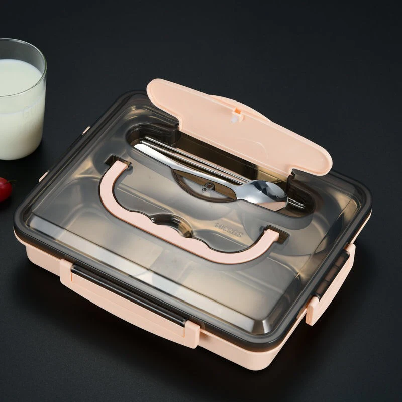 New Design 1200ml 4 Compartment Stainless Steel Thermal Insulated School Tiffin Bento Lunch Box With Soup Bowl for Kids