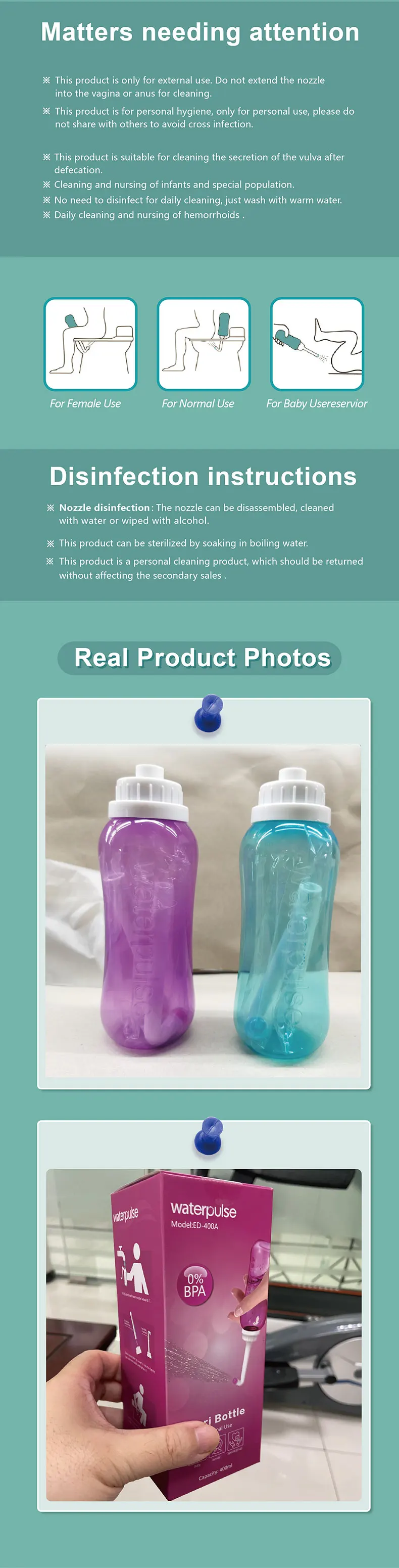 Waterpulse Wholesale Feminine Hygiene Products Portable Travel Bidet