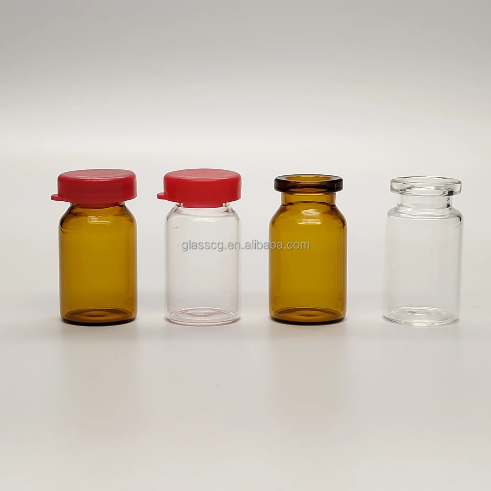 Tubular Medication Glass Vials Rubber Stoppers Aluminum Caps Premium
