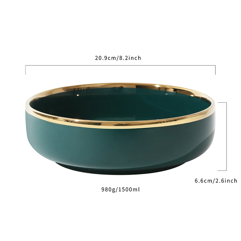 High Quality Light Luxury Nordic Ceramic Tableware Set-Safe Weddings Dishwashers Includes Rice Noodle Fruit Salad Ramen Bowls manufacture