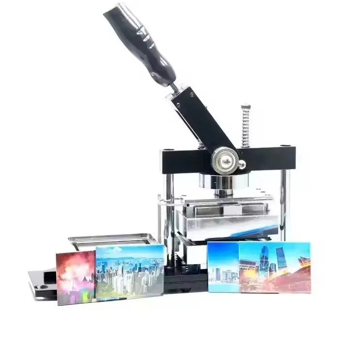 80*53mm Fridge Magnet Making Machine Rectangle Button Maker With 1 PC Cutter and 1000 PCS Magnets