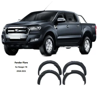 Pickup Trucks Car Accessories ABS injection Flare Wheel Arch Fender Flares without radar hole for Ford Ranger T8 2018 to 2021