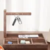 Boîte de rangement intégrée en bois de noyer