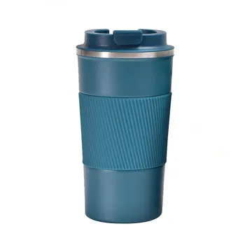 Vacuum cup logo color packaging custom non-slip silicone With Lid Vacuum coffee cup  stainless steel mugs