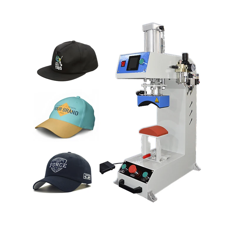 Wholesale Semi-auto Cap Press Machine Double Heated Hat Press With Laser & Dual Heating Platen details