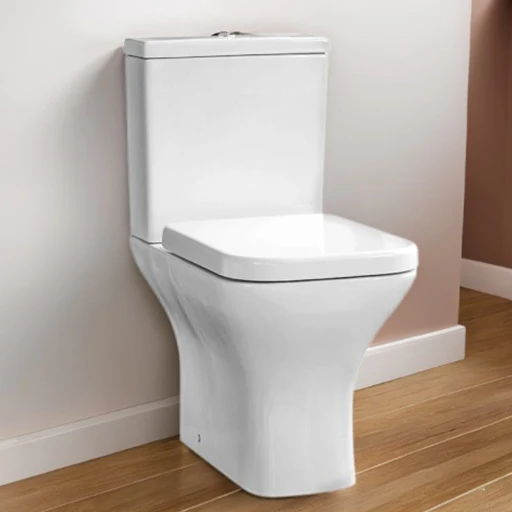 Modern Square Shape European Sanitana WC Toilet Bowl Commode No Rim 2pc Ceramic Floor Mounted Washdown Water Closet