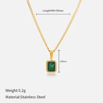 Vintage French Style Square Emerald Crystal Pendant